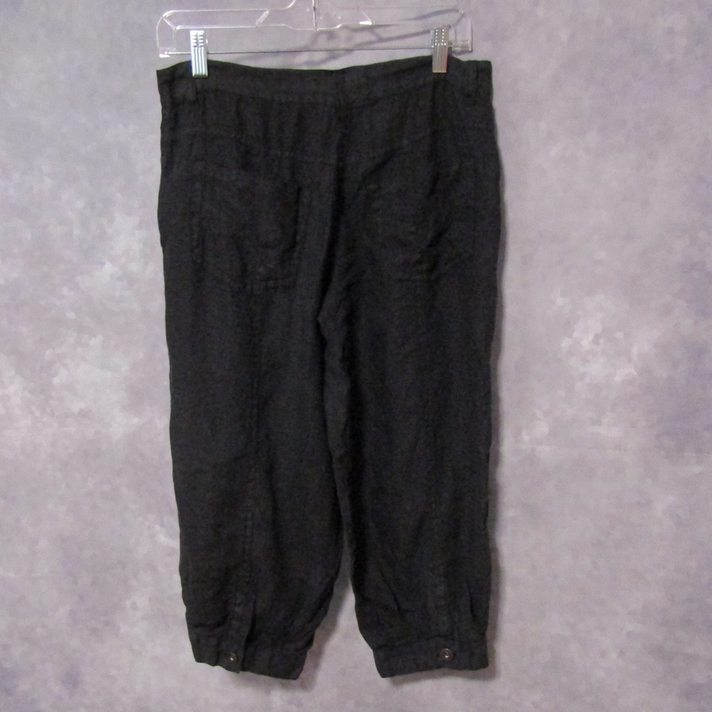 NTS Black Linen Leona Capri Pants Size 36 - US 4 - Picture 6 of 8